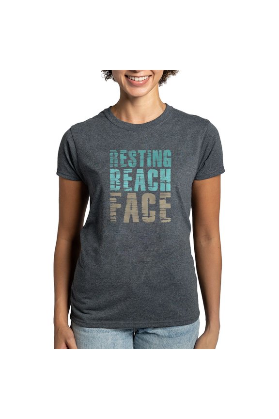 - Resting Beach Face Color Women's Dark T Shirt - Women's Traditional Fit Dark T-Shirt