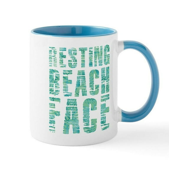 CafePress - Resting Beach Face Print - 11 oz Ceramic Mug - Novelty Coffee Tea Cup