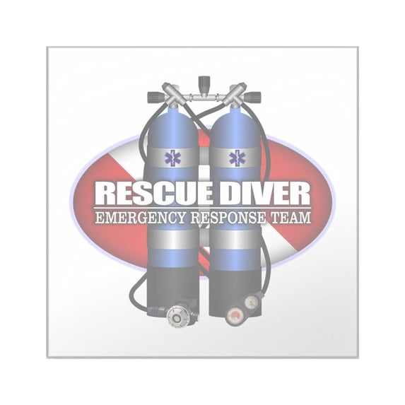 CafePress - Resuce Diver (Scuba Tanks) Sticker - Square Sticker 3" x 3"