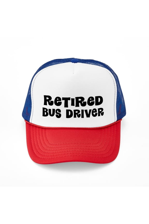 - Retired Bus Driver Gift - Adjustable Unisex Printed Trucker Hat with Mesh Back