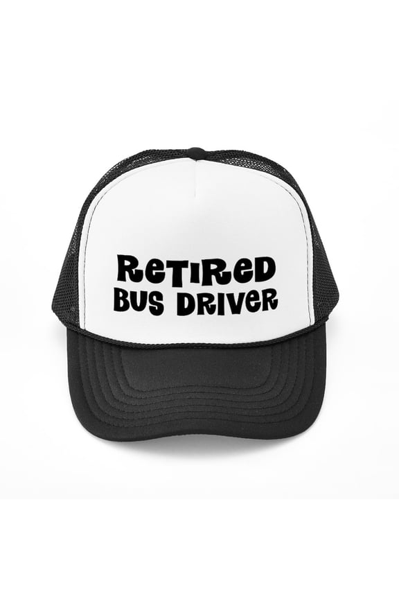 - Retired Bus Driver Gift - Adjustable Unisex Printed Trucker Hat with Mesh Back