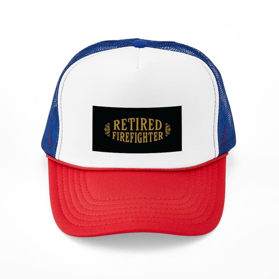 CafePress - Retired Firefighter - Adjustable Unisex Printed Trucker Hat with Mesh Back