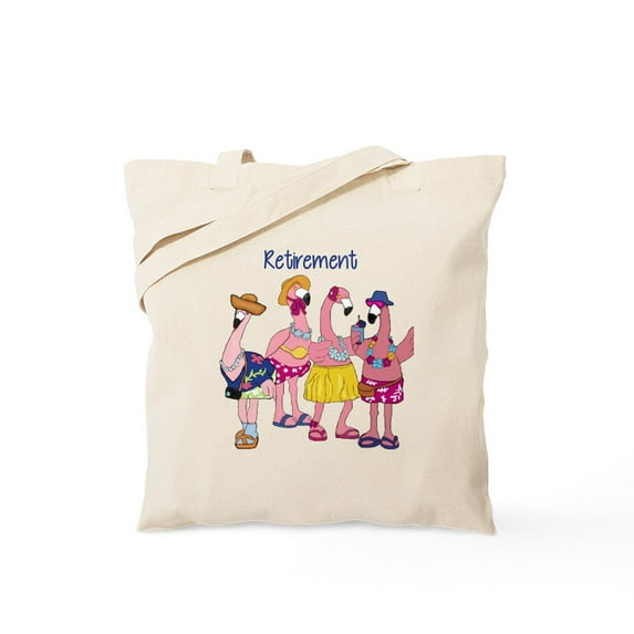 CafePress - Retired Flamingos Tote Bag - Unisex Canvas Tote Bag, Beige, 1-Piece