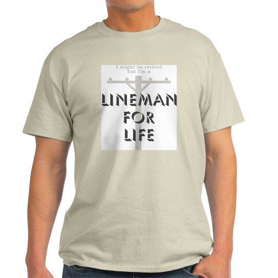 CafePress - Retired Lineman Light T Shirt - Men's Classic Cotton T-Shirts