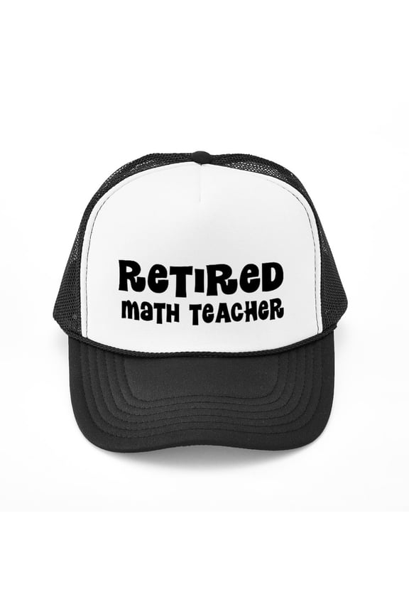 - Retired Math Teacher Gift - Adjustable Unisex Printed Trucker Hat with Mesh Back