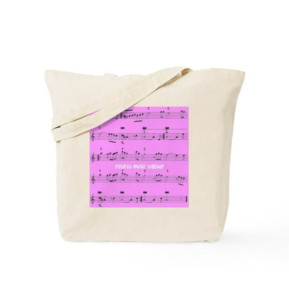 CafePress - Retired Music Teacher All Over PINK Tote Bag - Unisex Canvas Tote Bag, Beige, 1-Piece