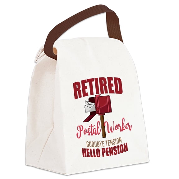 CafePress - Retired Postal Worker Funny Postm - Canvas Lunch Bag with Strap Handle