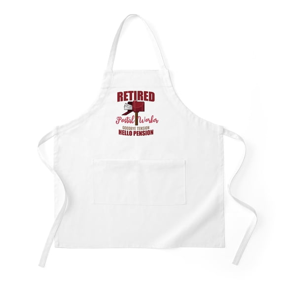 CafePress - Retired Postal Worker Funny Postman He Light - Kitchen Apron with Pockets, Grilling Apron, Baking Apron