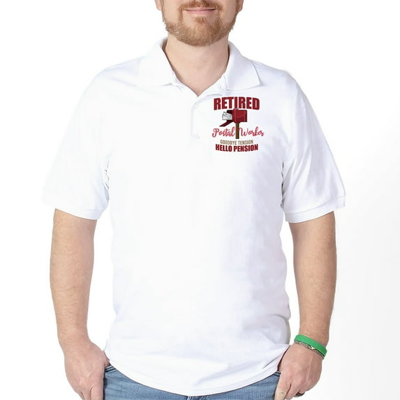 CafePress - Retired Postal Worker Funny Postman Hel Golf Shirt - Golf Shirt, Pique Knit Golf Polo