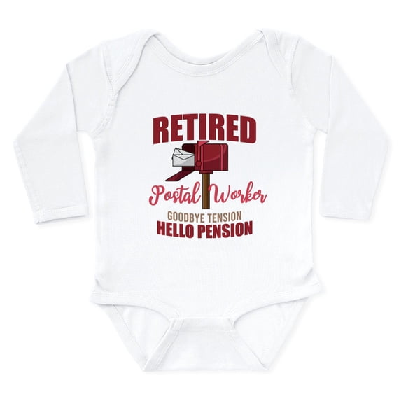CafePress - Retired Postal Worker Funny Postman Hell Body Suit - Long Sleeve Cotton Baby Bodysuit