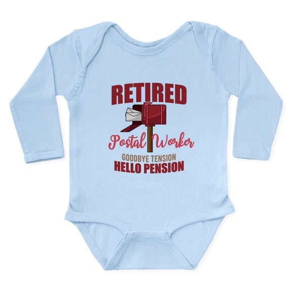 CafePress - Retired Postal Worker Funny Postman Hell Body Suit - Long Sleeve Cotton Baby Bodysuit