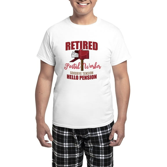 CafePress - Retired Postal Worker Funny Postman Hello Pajamas - Men's Light Loose Fit Cotton Pajama Set