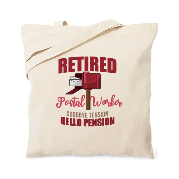 CafePress - Retired Postal Worker Funny Postman Hello Tote Bag - Unisex Canvas Tote Bag, Beige, 1-Piece
