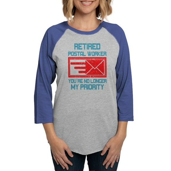 CafePress - Retired Postal Worker Graphic: Long Sleeve T Shirt - Womens Baseball Tee