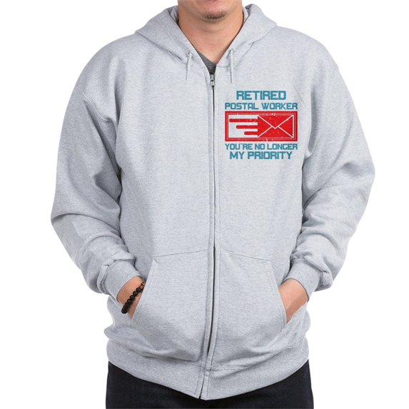 CafePress - Retired Postal Worker Graphic: You' Sweatshirt - Zip Hoodie, Classic Hooded Sweatshirt with Metal Zipper