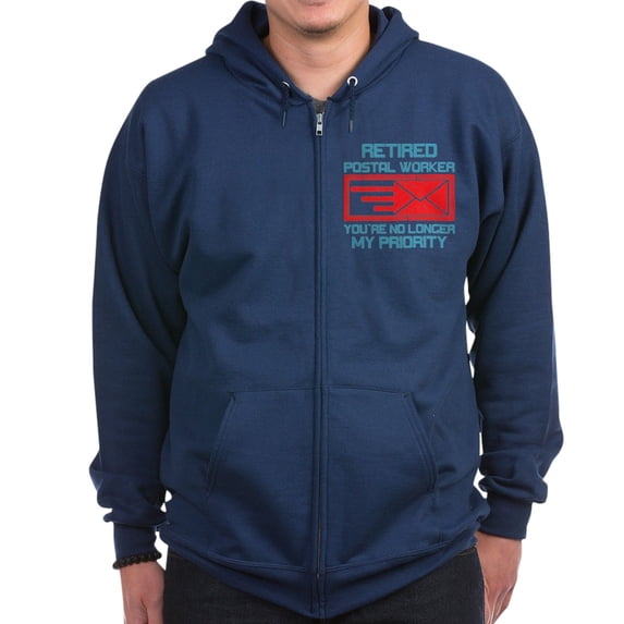 CafePress - Retired Postal Worker Graphic: You' Sweatshirt - Zip Hoodie, Classic Hooded Sweatshirt with Metal Zipper