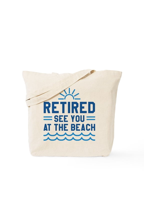 - Retired See You At The Beach Tote Bag - Unisex Canvas Tote Bag, Beige, 1-Piece