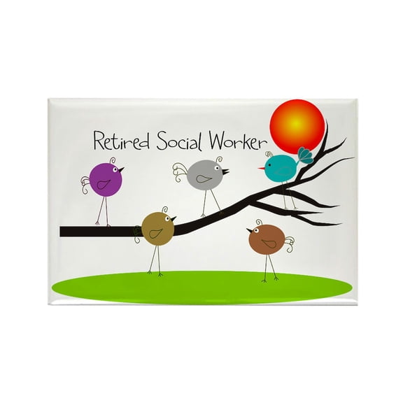 CafePress - Retired Social Worker A - Rectangle Magnet, 2"x3" Refrigerator Magnet