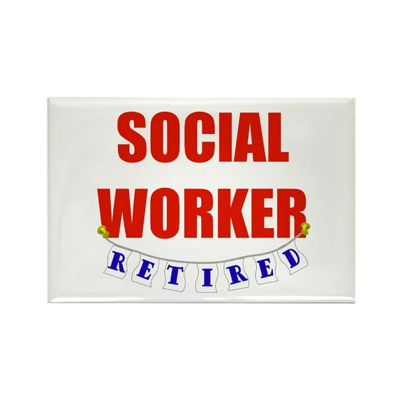 CafePress - Retired Social Worker - Rectangle Magnet, 2"x3" Refrigerator Magnet