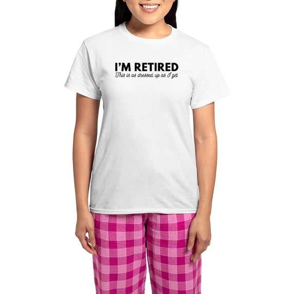 CafePress - Retired This Is Dressed Up Women's Light Pajamas - Women's Short Sleeve Print T-Shirt and Pants Light Cotton Pajama Set