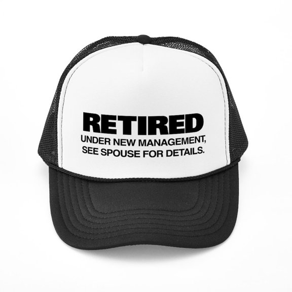 CafePress - Retired Under New Management - Adjustable Unisex Printed Trucker Hat with Mesh Back
