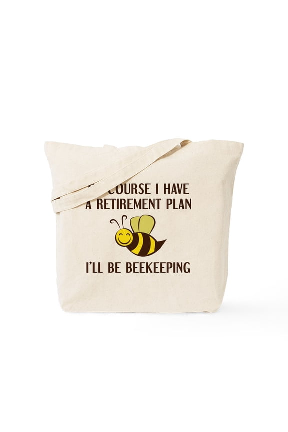 - Retirement Plan Beekeeping Tote Bag - Unisex Canvas Tote Bag, Beige, 1-Piece