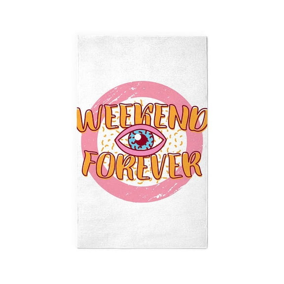 CafePress - Retro 80S Weekend Forever - 3'x5' Decorative Area Rug, Fabric Throw Rug