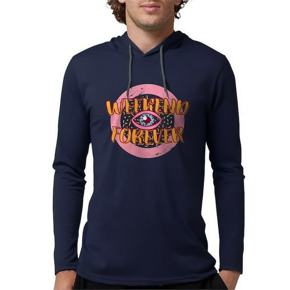 CafePress - Retro 80S Weekend Forever Long Sleeve T Shirt - Mens Hooded Shirt