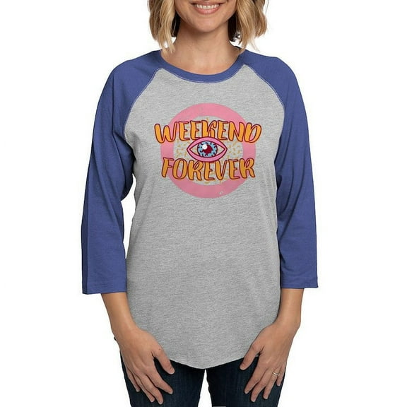 CafePress - Retro 80S Weekend Forever Long Sleeve T Shirt - Womens Baseball Tee