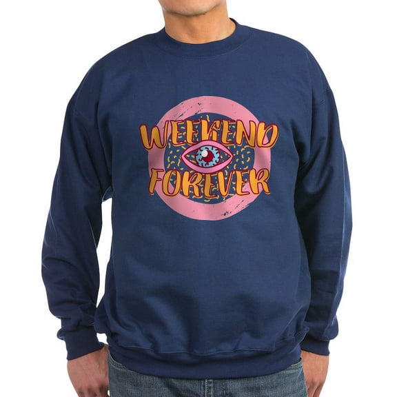 CafePress - Retro 80S Weekend Forever Sweatshirt - Classic Crew Neck Sweatshirt
