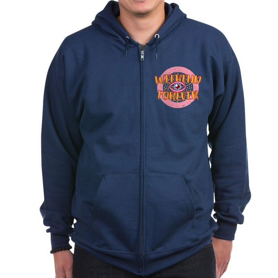 CafePress - Retro 80S Weekend Forever Sweatshirt - Zip Hoodie, Classic Hooded Sweatshirt with Metal Zipper