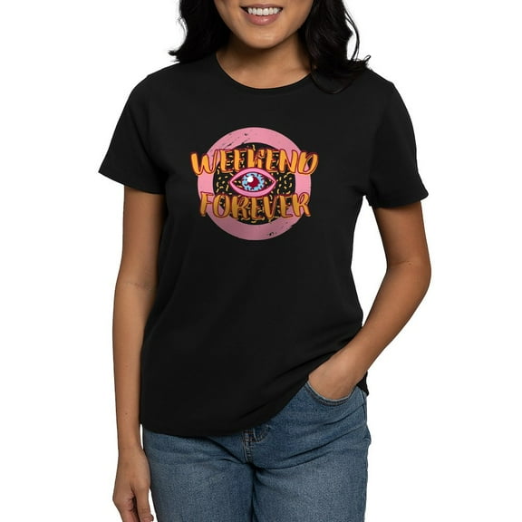CafePress - Retro 80S Weekend Forever T Shirt - Women's Traditional Fit Dark T-Shirt