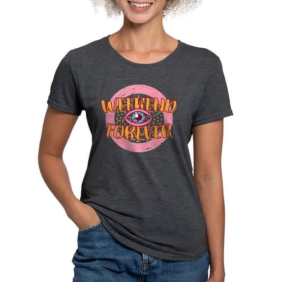 CafePress - Retro 80S Weekend Forever T Shirt - Womens Tri-blend T-Shirt