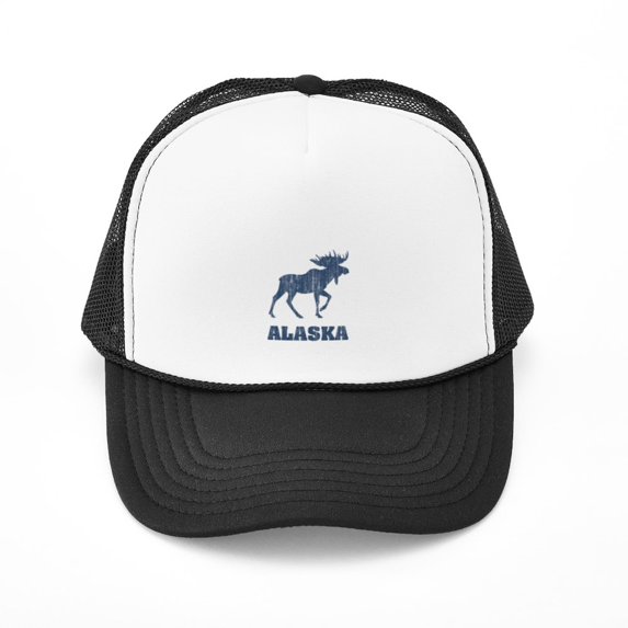 CafePress - Retro Alaska Moose - Adjustable Unisex Printed Trucker Hat with Mesh Back