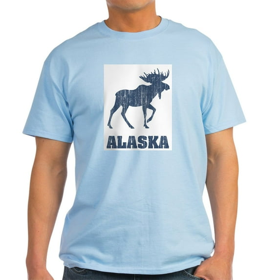 CafePress - Retro Alaska Moose Ash Grey T Shirt - Men's Classic Graphic T-Shirt