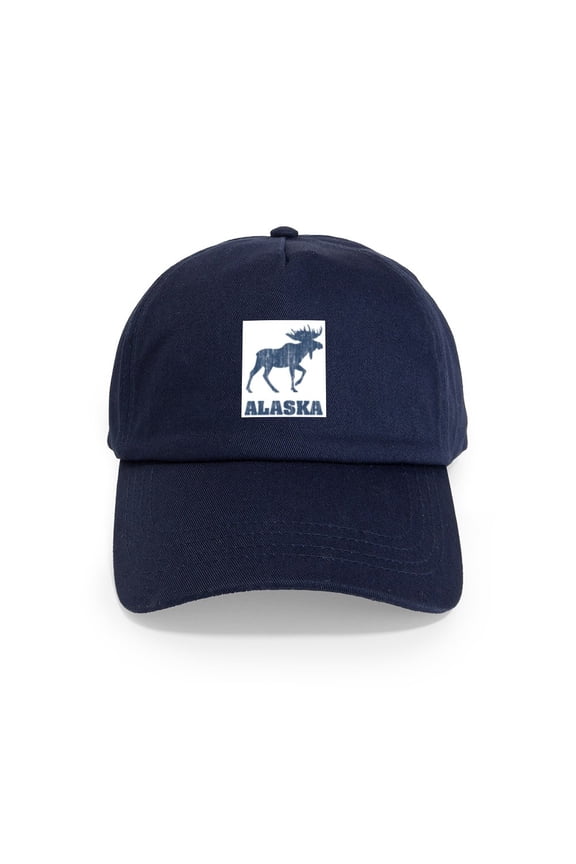 - Retro Alaska Moose Cap - Adjustable 100% Brushed Unisex Casual Cotton Baseball Cap, Beige, 1