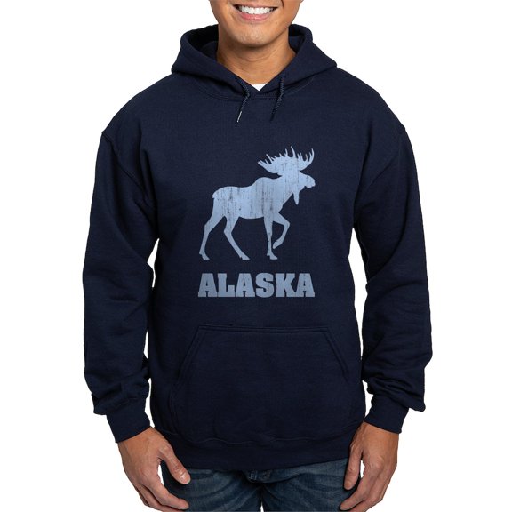 CafePress - Retro Alaska Moose Hoodie (Dark) - Pullover Hoodie, Classic, Comfortable Hooded Sweatshirt