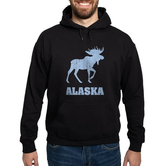 CafePress - Retro Alaska Moose Hoodie (Dark) - Pullover Hoodie, Classic, Comfortable Hooded Sweatshirt
