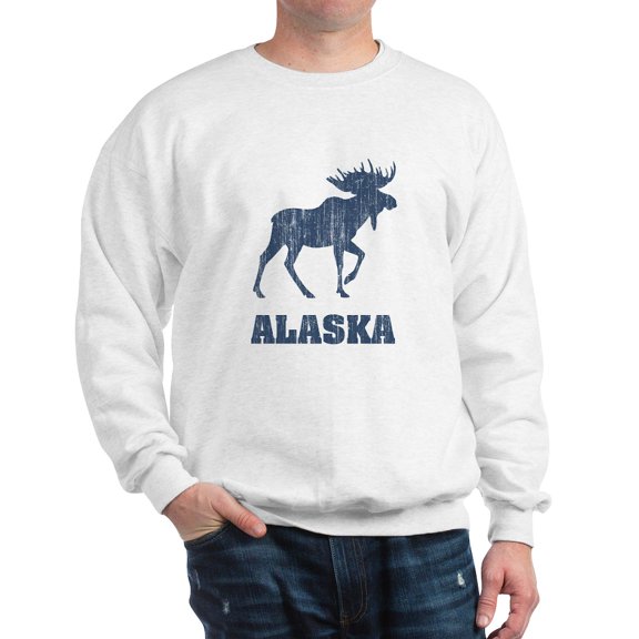 CafePress - Retro Alaska Moose Sweatshirt - Crew Neck Sweatshirt