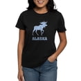 thumbnail image 1 of CafePress - Retro Alaska Moose Women's Dark T Shirt - Women's Traditional Fit Dark T-Shirt, 1 of 4