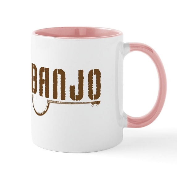 CafePress - Retro Banjo Mugs - 11 oz Ceramic Mug - Novelty Coffee Tea Cup