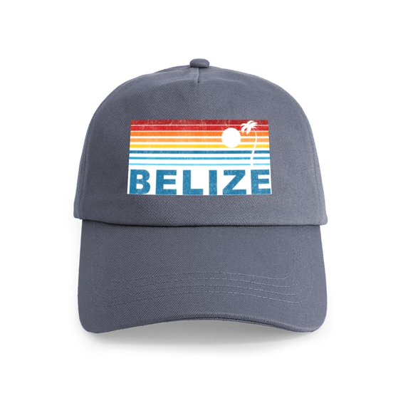 CafePress - Retro Belize Palm Tree Cap - Adjustable 100% Brushed Unisex Casual Cotton Baseball Cap, Beige, 1