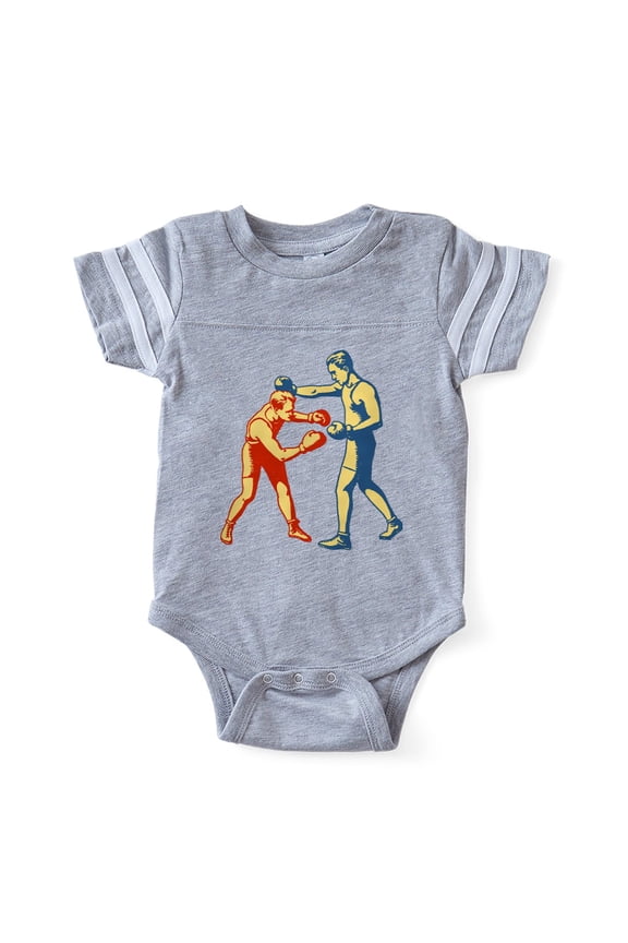 - Retro Boxing Men - Cute Infant Baby Football Bodysuit