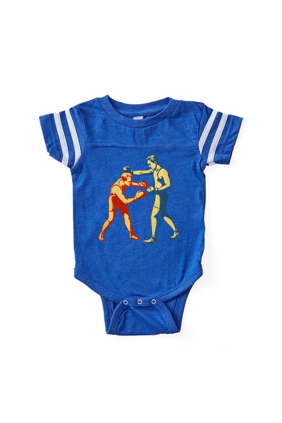 - Retro Boxing Men - Cute Infant Baby Football Bodysuit
