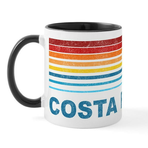 CafePress - Retro Costa Rica Palm Tree Mug - 11 oz Ceramic Mug - Novelty Coffee Tea Cup
