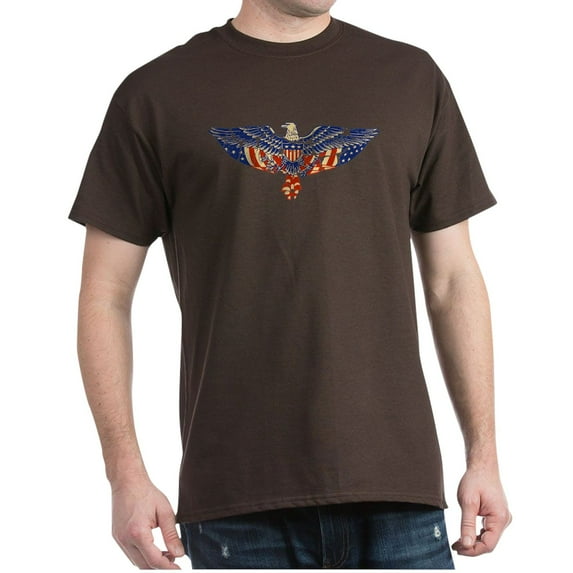 CafePress - Retro Eagle And USA Flag Dark T Shirt - Men's Classic Graphic Cotton T-Shirt