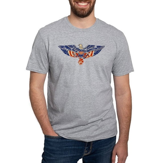 CafePress - Retro Eagle And USA Flag Fitted T Shirt - Fitted T-Shirt, Vintage Fit Soft Cotton Tee