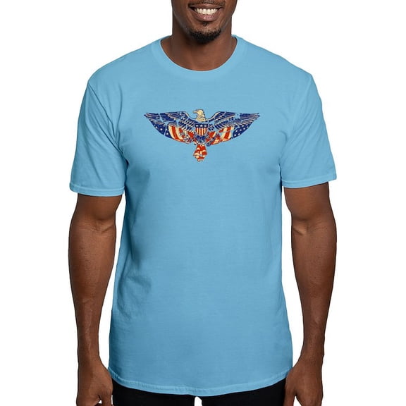 CafePress - Retro Eagle And USA Flag Fitted T Shirt - Fitted T-Shirt, Vintage Fit Soft Cotton Tee