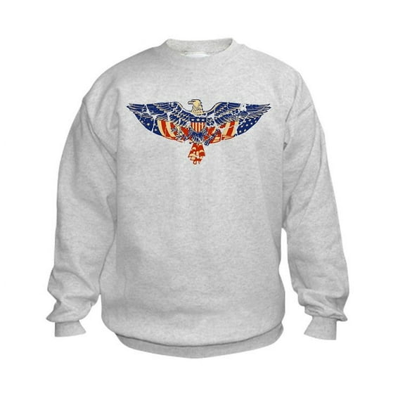 CafePress - Retro Eagle And USA Flag Kids Sweatshirt - Kids Sweatshirt, Youth Crew Neck Sweatshirt