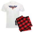 thumbnail image 1 of CafePress - Retro Eagle And USA Flag Men's Light Pajamas - Men's Light Loose Fit Cotton Pajama Set, 1 of 7
